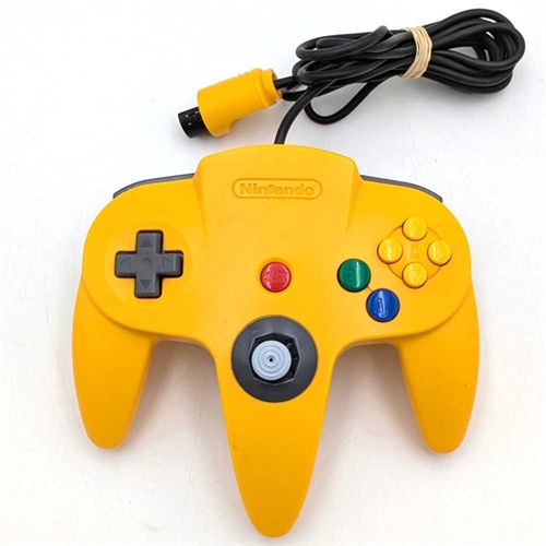 Original Nintendo 64 Controller - Solid Yellow - Nintendo 64 Tilbehør (B Grade) (Genbrug) 